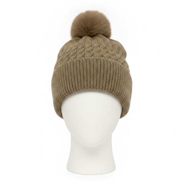 Imagen de Gorro de adulto tejido, con pompón, varios colores