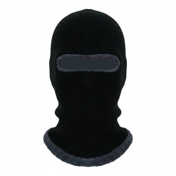 Imagen de Gorro de adulto, pasamontañas, tejido, forrado negro, en bolsa