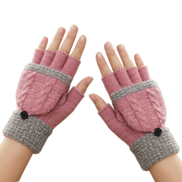 Imagen de Guantes infantiles, tejidos, sin dedo con solapa, acrílico varios colores en bolsa