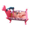 Imagen de Cama cuna para muñeca, de plástico, mecedora con accesorios, en caja