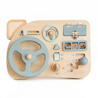 Imagen de Didáctico panel multisensorial, con volante de madera, en caja
