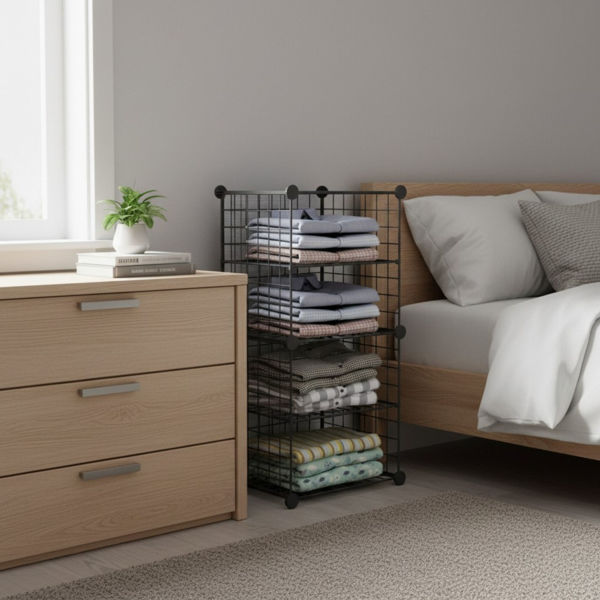 Imagen de Mueble estantería de metal, 4 estantes, en caja
