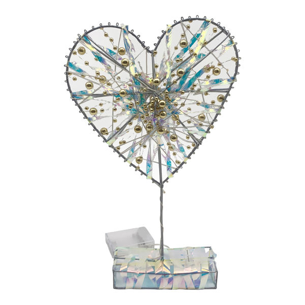 Imagen de Adorno navideño para mesa corazón con luces, 3AA