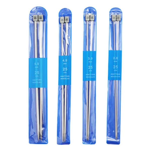 Imagen de Agujas para tejer de acero inoxidable x2, en bolsa varias medidas