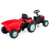 Imagen de Bugui tractor con zorra a pedal, de plástico, en caja, ROJO