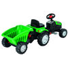 Imagen de Bugui tractor con zorra a pedal, de plástico, en caja, VERDE