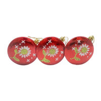 Imagen de Bolas navideñas x3 8cm, chatas en caja de PVC