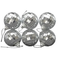 Imagen de Bolas navideñas x6 4cm, facetadas espejo, en caja de mica