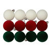 Imagen de Bolas navideñas x12 6cm, textura símil terciopelo 3colores, en caja