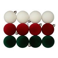Imagen de Bolas navideñas x12 6cm, textura símil terciopelo 3colores, en caja