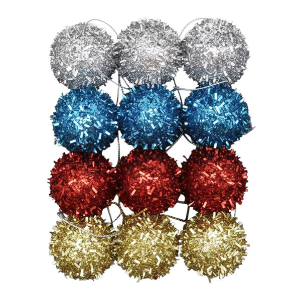 Imagen de Bolas navideñas x12 3cm, en bolsa, varios colores