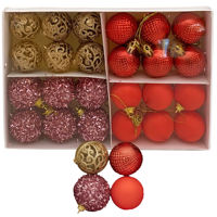 Imagen de Bolas navideñas x24 4cm, varias texturas, en caja