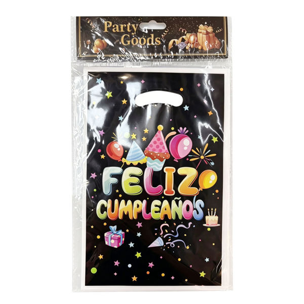 Imagen de Bolsa de regalo o sorpresitas x10 feliz cumple, en bolsa, varios colores