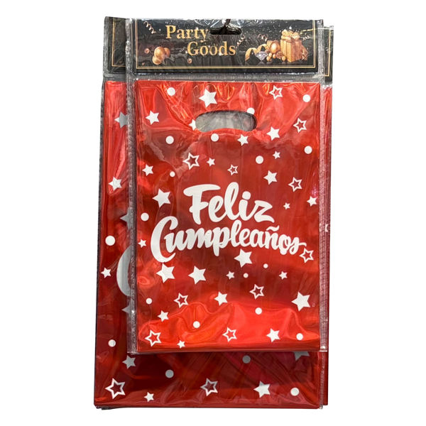 Imagen de Bolsa de regalo o sorpresitas x10 feliz cumple, en bolsa, varios colores