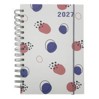 Imagen de Agenda diaria 2027 A5, tapa dura con espiral y elástico, varios colores