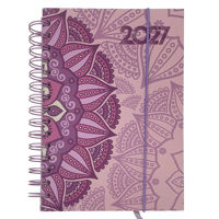 Imagen de Agenda diaria 2027 A5, tapa dura con espiral y elástico, varios colores
