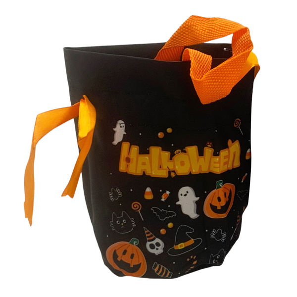 Imagen de Bolsa para golosinas, de franela con asa, varios diseños para Halloween, varios diseños PACKx10