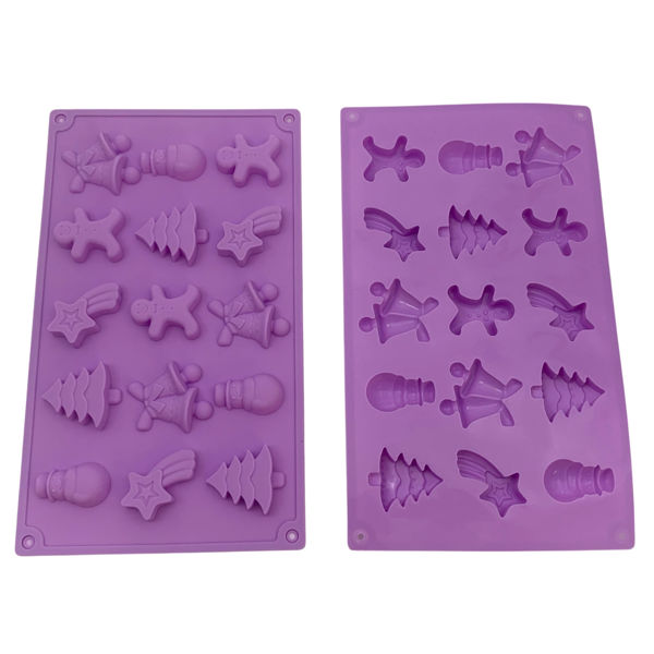 Imagen de Molde de silicona para repostería, ideal para chocolate, gelatina etc, diseño navidad, varios colores